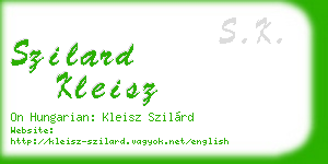 szilard kleisz business card