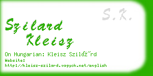 szilard kleisz business card